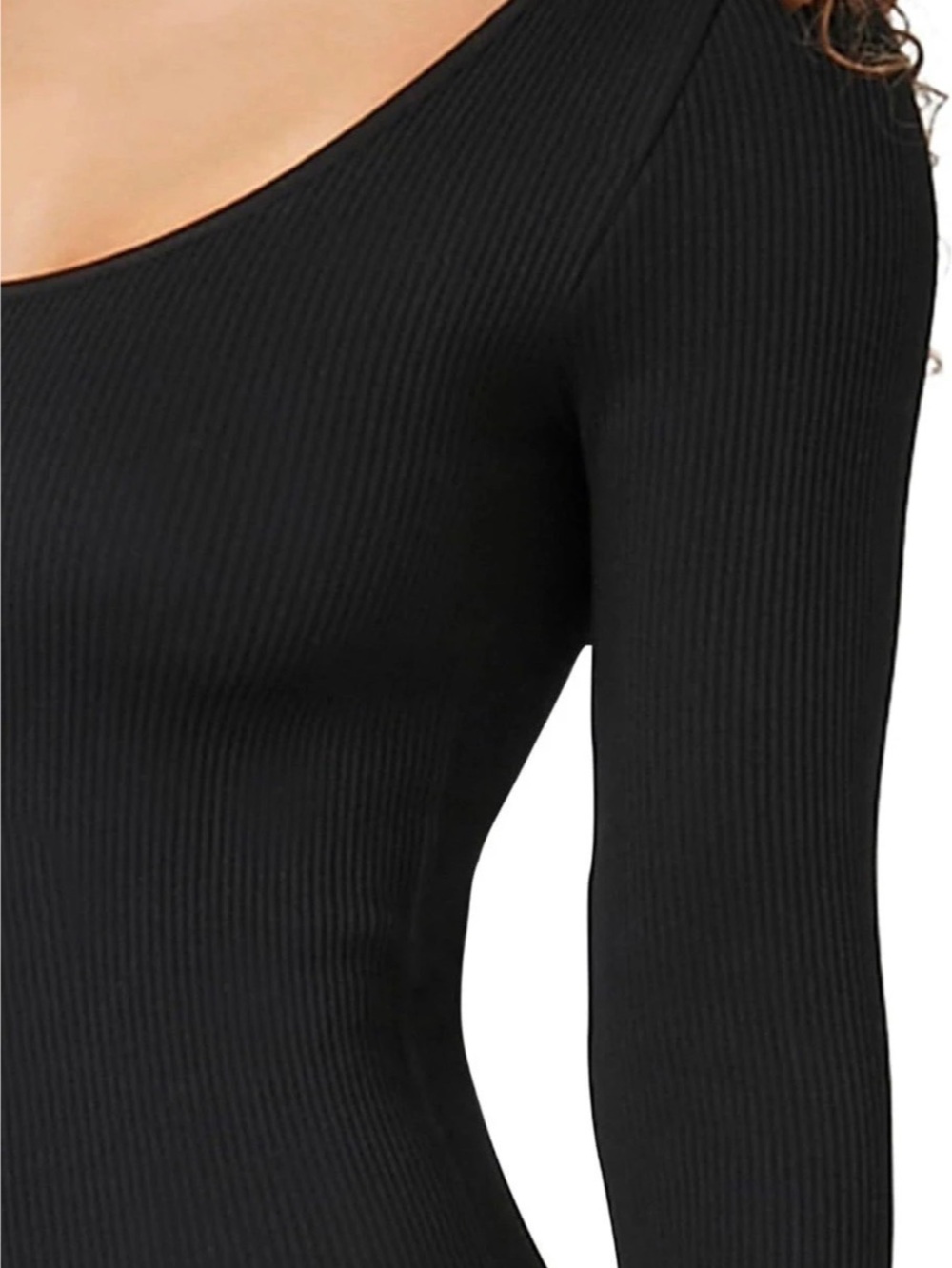 Forever 21 Ribbed Long-Sleeve Jumpsuit Blue - Picture 3 of 6